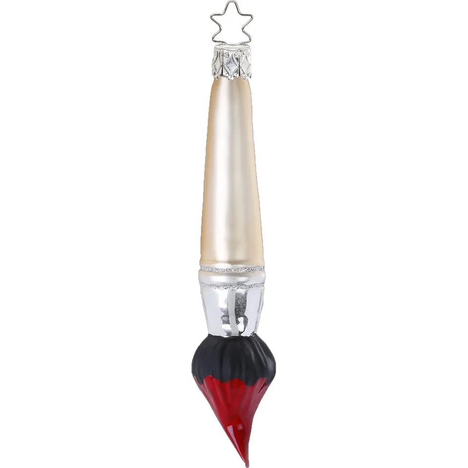 inge-glas-roter-pinsel-glas-christbaumanh-nger-13-5-cm image 1