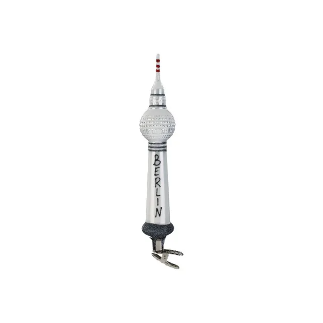 inge-glas-berliner-fernsehturm-wei-glas-anh-nger-19-cm image 1