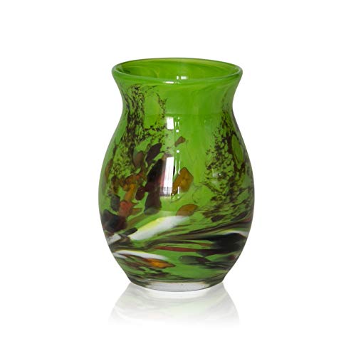lauschaer-glas-vase-granulat-gr-n-h-13cm-mundgeblasen-handgeformt image 3