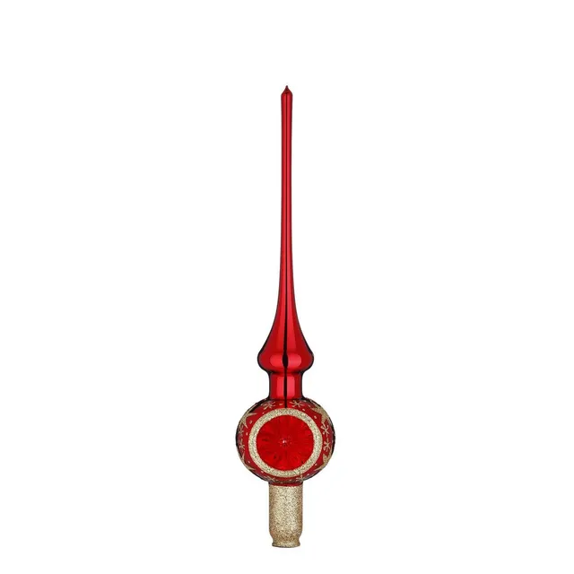 inge-glas-baumspitze-sternenhimmel-rot-glanz-30-cm image 1