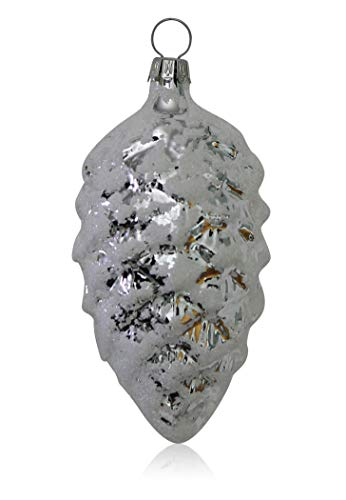 lauschaer-glas-tannenzapfen-silber-mit-dekor-4-st-ck-christbaumschmuck image 6