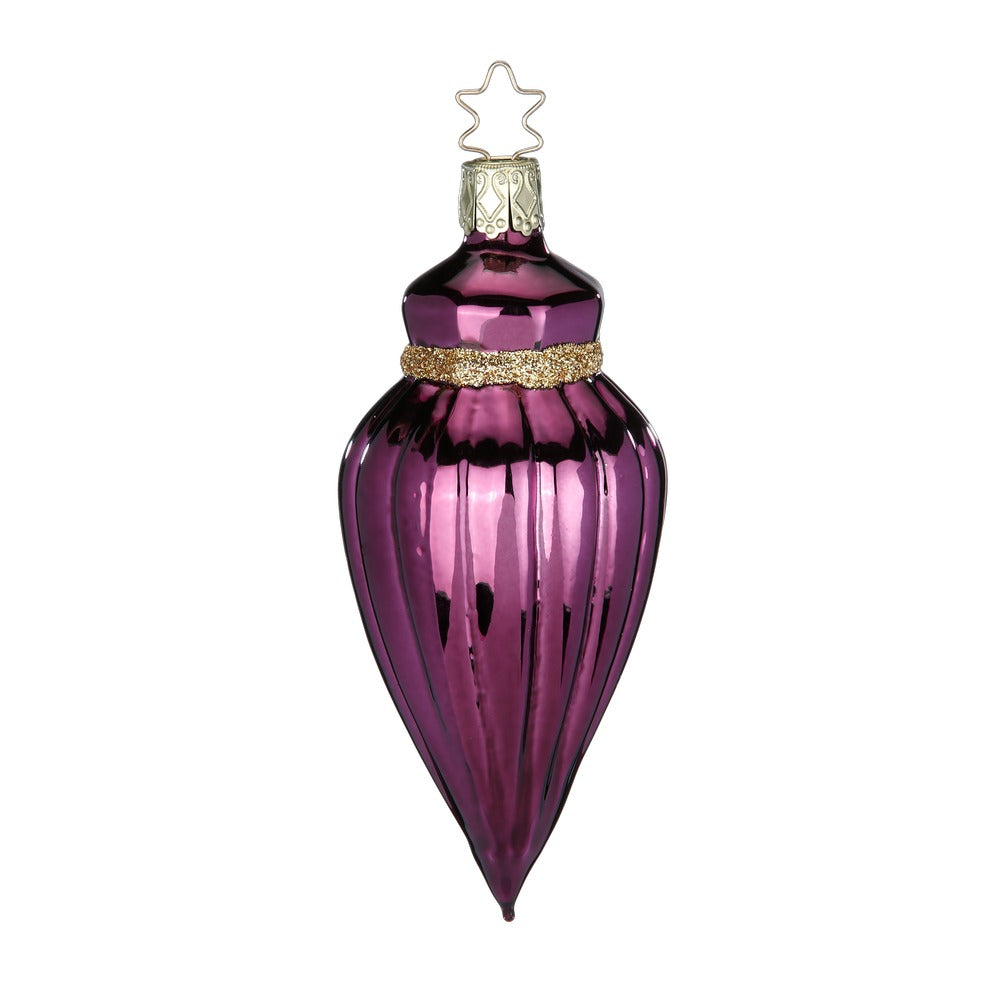 inge-glas-violettes-juwel-11-cm-glas-weihnachtskugel-tropfen image 1