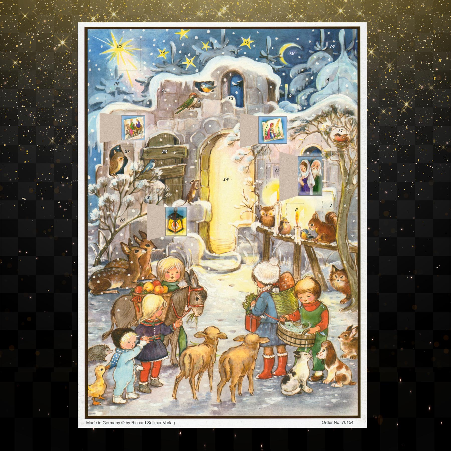 sellmer-verlag-adventskalender-kommet-herbei-hochformat-ca-27-x-37-cm-mit-3-d-ef image 2