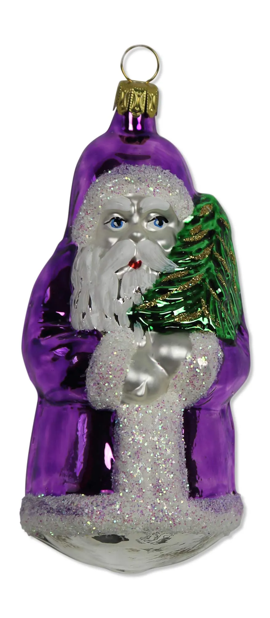 lauschaer-glas-christbaumschmuck-gro-er-weihnachtsmann-lila image 1