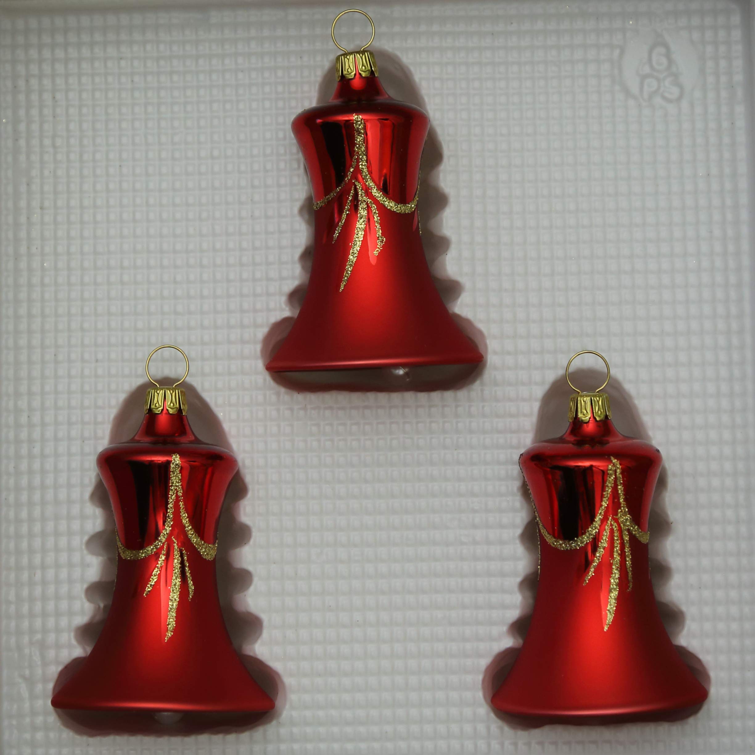 lauschaer-glas-christbaumschmuck-glocken-rot-glanz-matt-3-st-ck-d-5-cm image 2