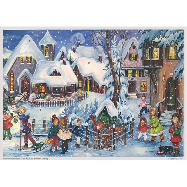 sellmer-verlag-adventskalender-a4-es-schneit-kinder-motiv-mit-glimmer image 1