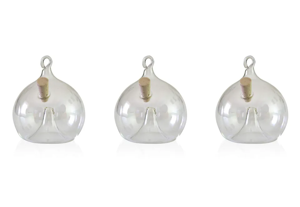 lauschaer-glas-fliegenfalle-zum-h-ngen-3er-set-klarglas-ca-6-cm image 1