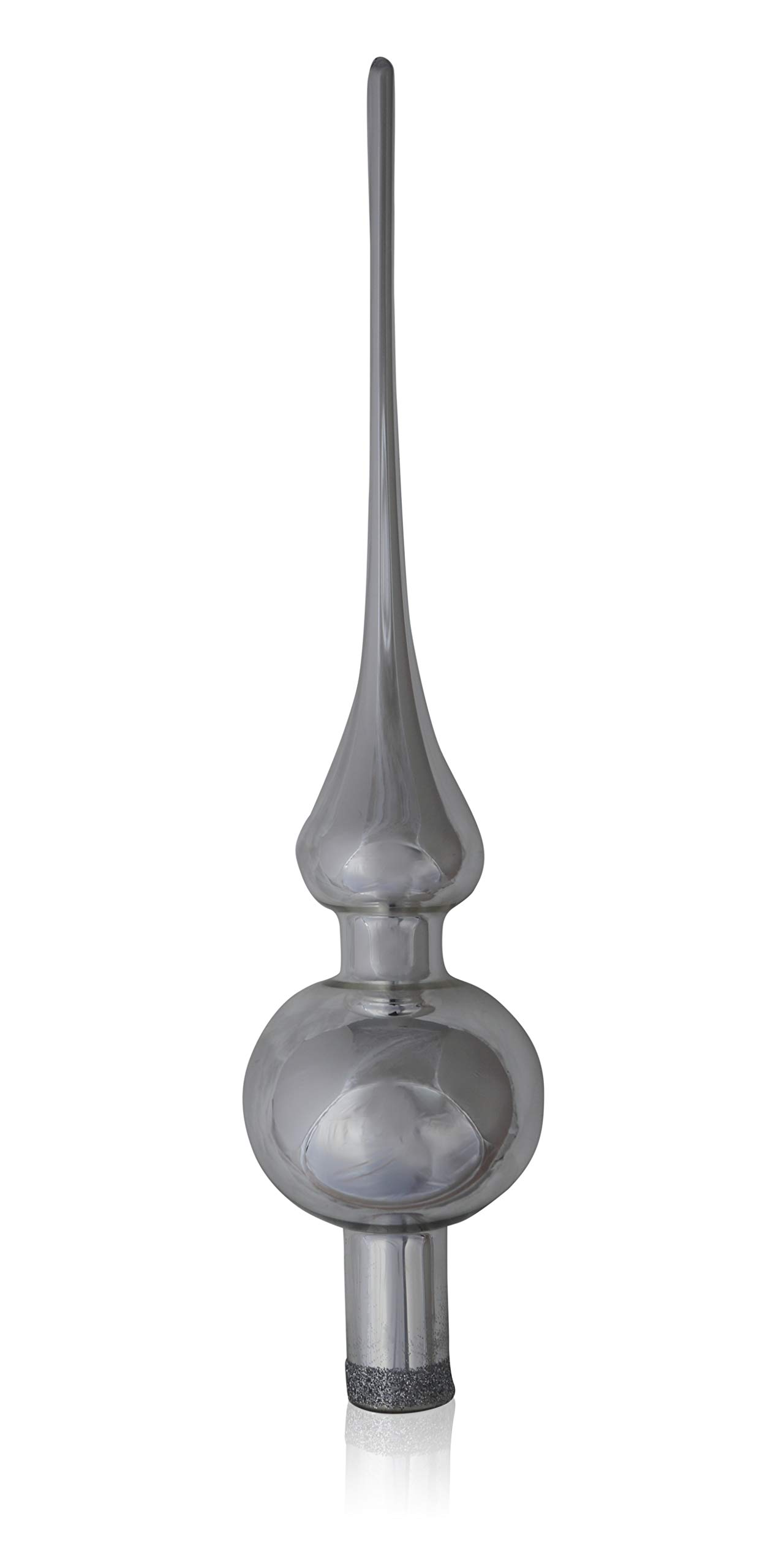 lauschaer-glas-christbaumspitze-silber-glanz-6-cm-christbaumschmuck-glas image 1