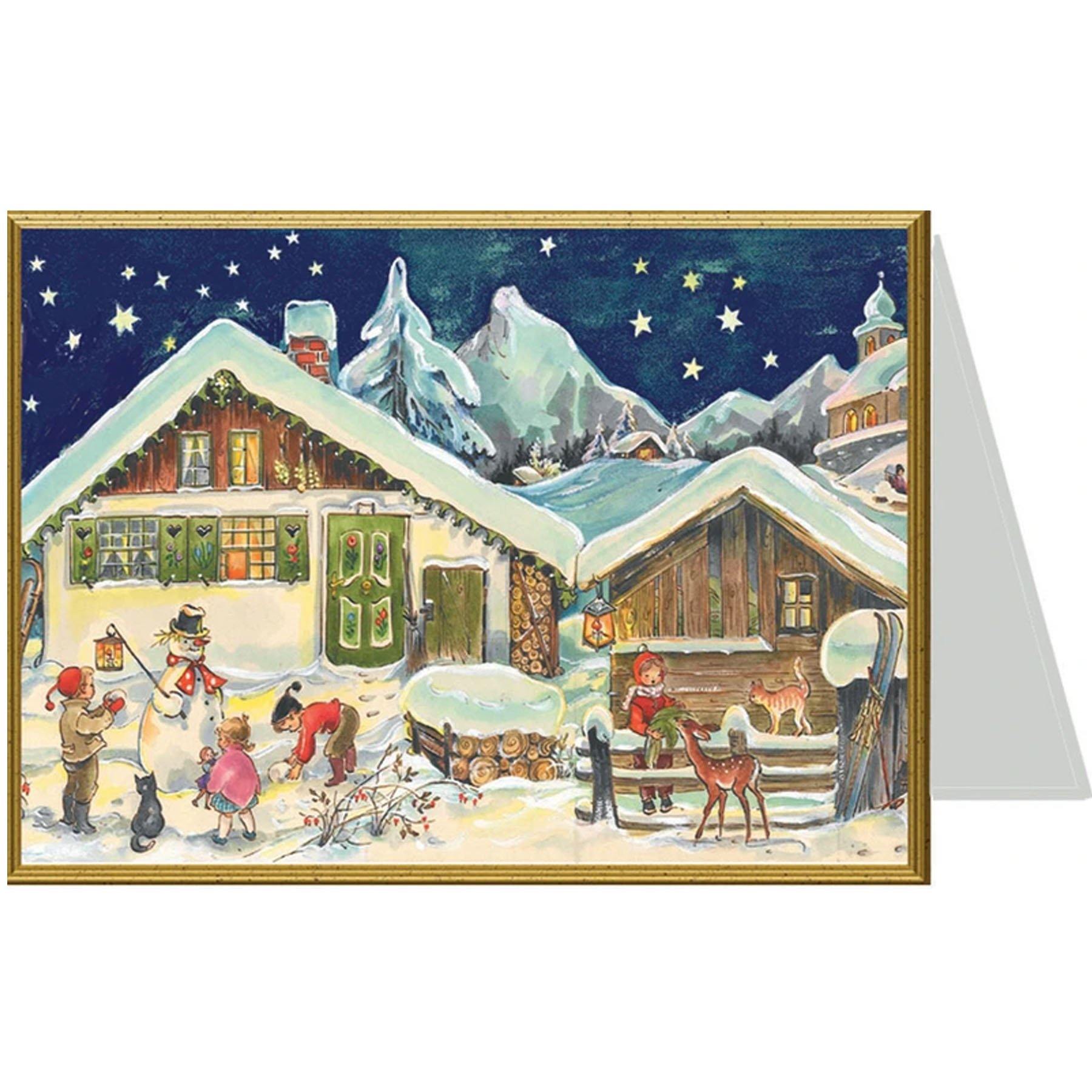 sellmer-verlag-weihnachtskarte-wir-bauen-einen-schneemann-b6 image 1