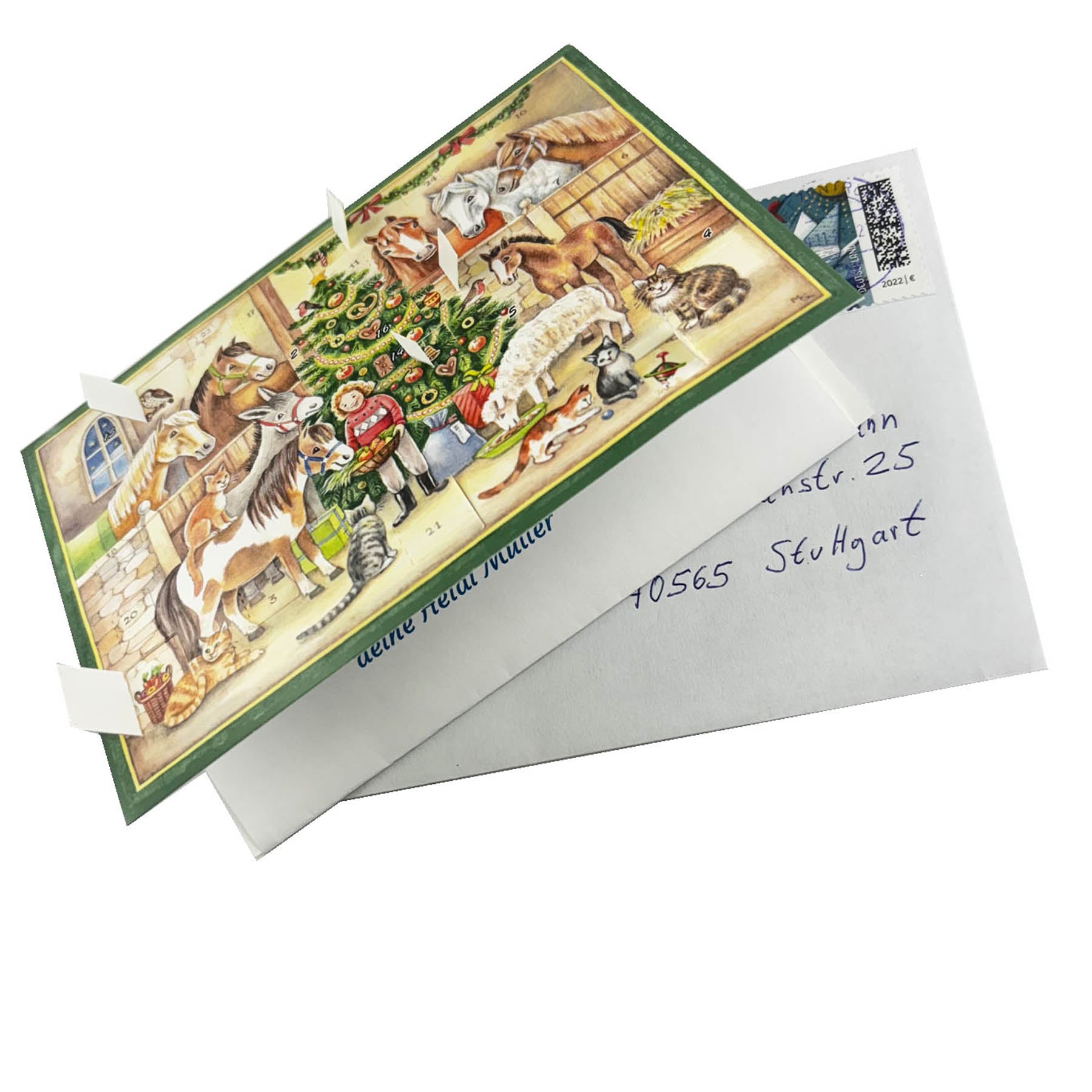 sellmer-verlag-postkarten-adventskalender-im-stall-pferde-motiv-f-r-kinder image 2