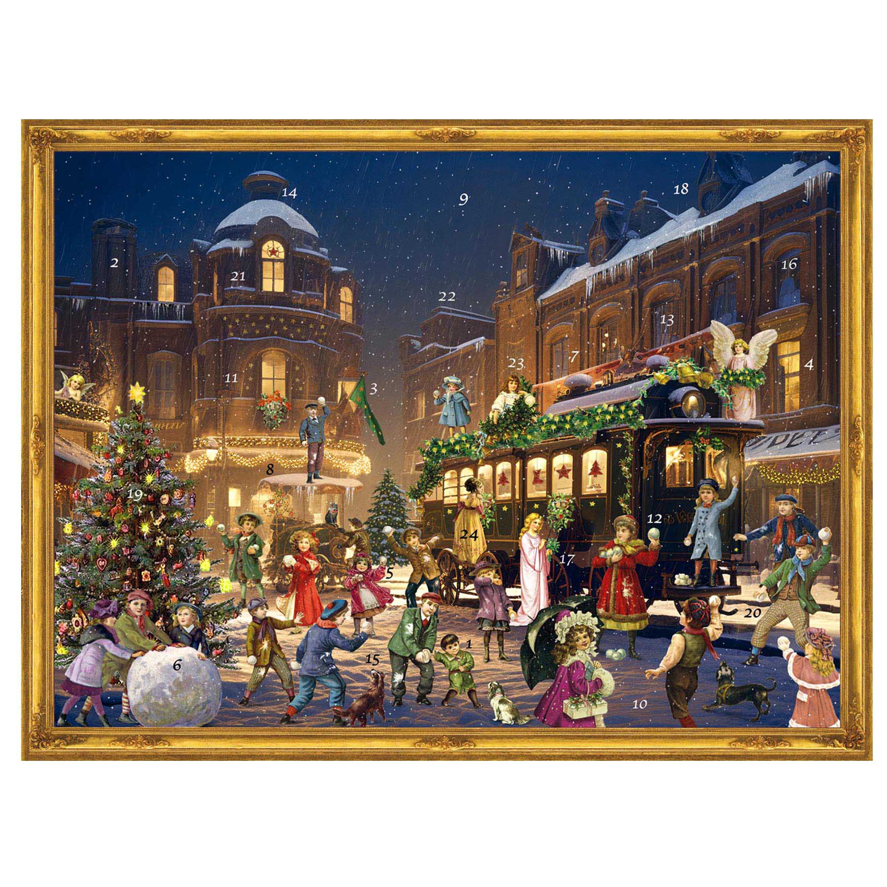 sellmer-verlag-adventskalender-weihnachtlicher-bahnhof-viktorianisch-gro-format image 1