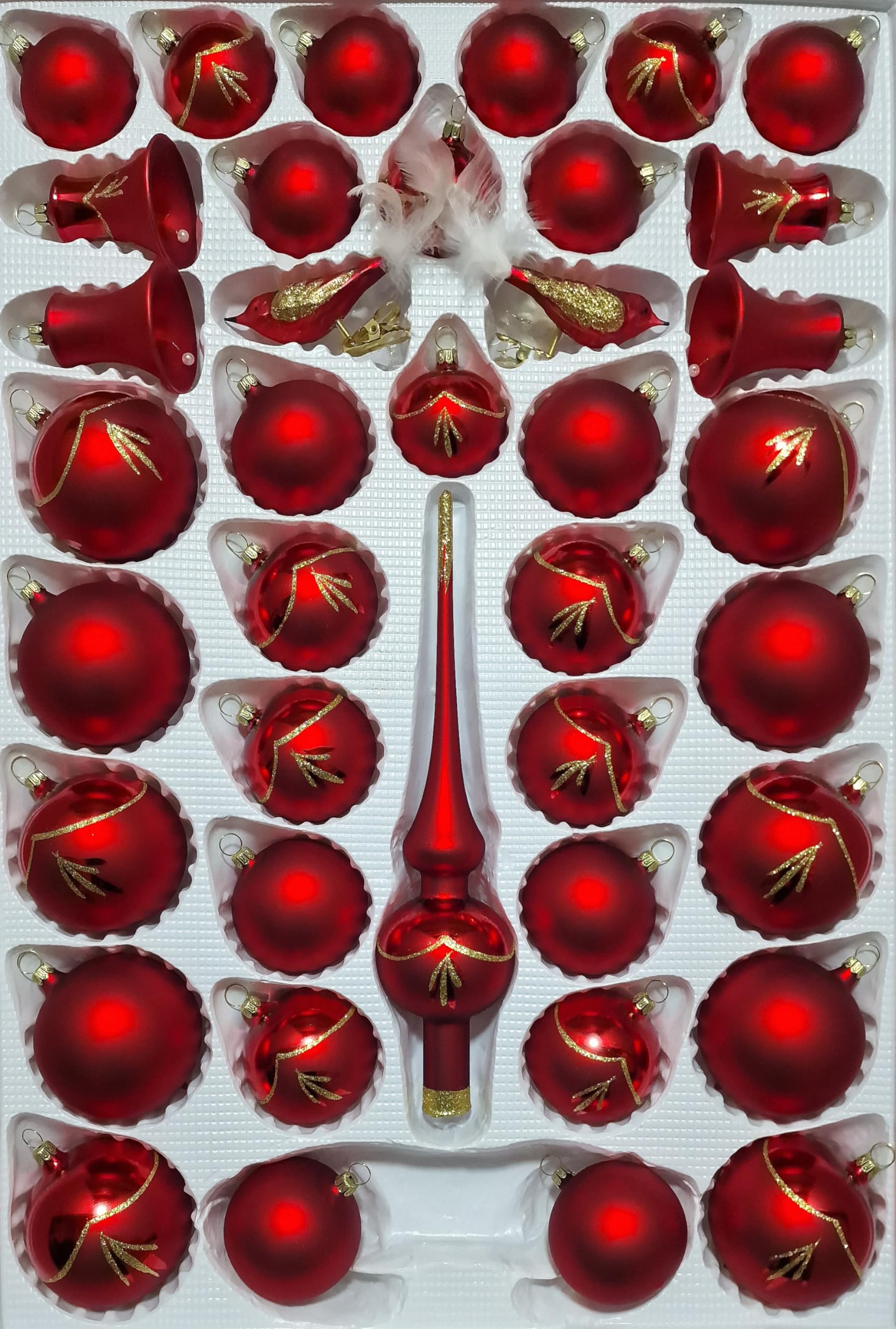 lauschaer-glas-christbaumschmuck-sortiment-mit-klingenden-glocken-rot-glanz-matt image 1