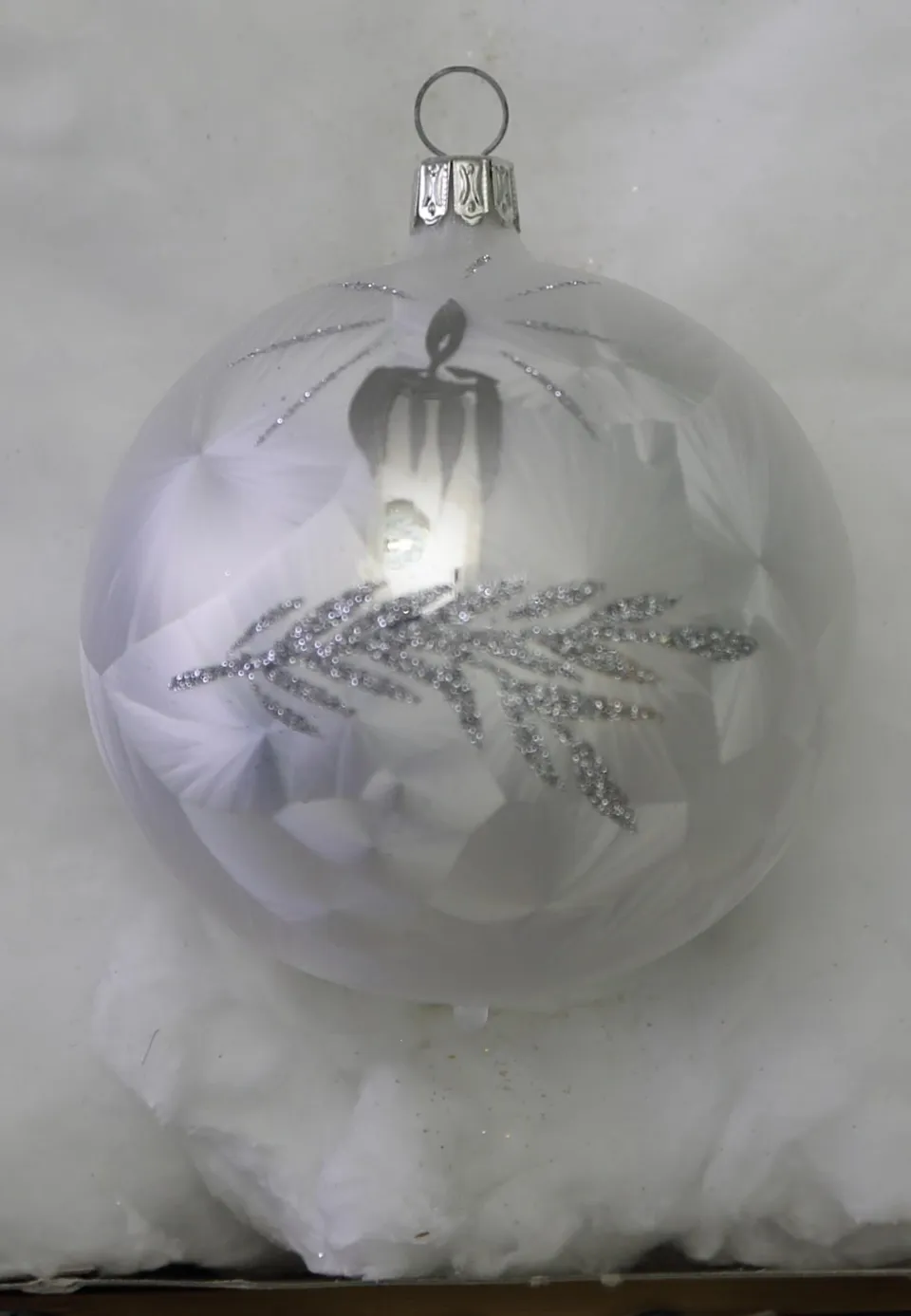 lauschaer-glas-christbaumschmuck-sortiment-wei-eislack-39-teile-mit-glocken-und- image 1