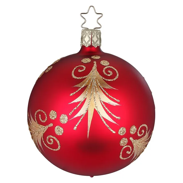 inge-glas-festliche-tanne-christbaumkugel-10-cm-rot image 1