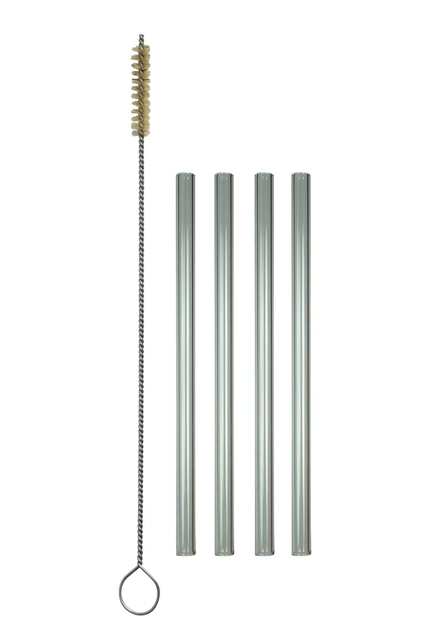 lauschaer-glas-trinkhalme-aus-glas-4-st-ck-l-21-cm-mit-reinigungsb-rste image 1
