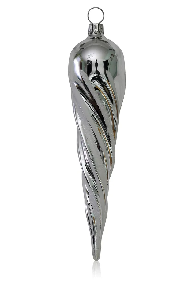 lauschaer-glas-eiszapfen-dick-silber-mit-dekor-4-st-ck-christbaumschmuck image 1