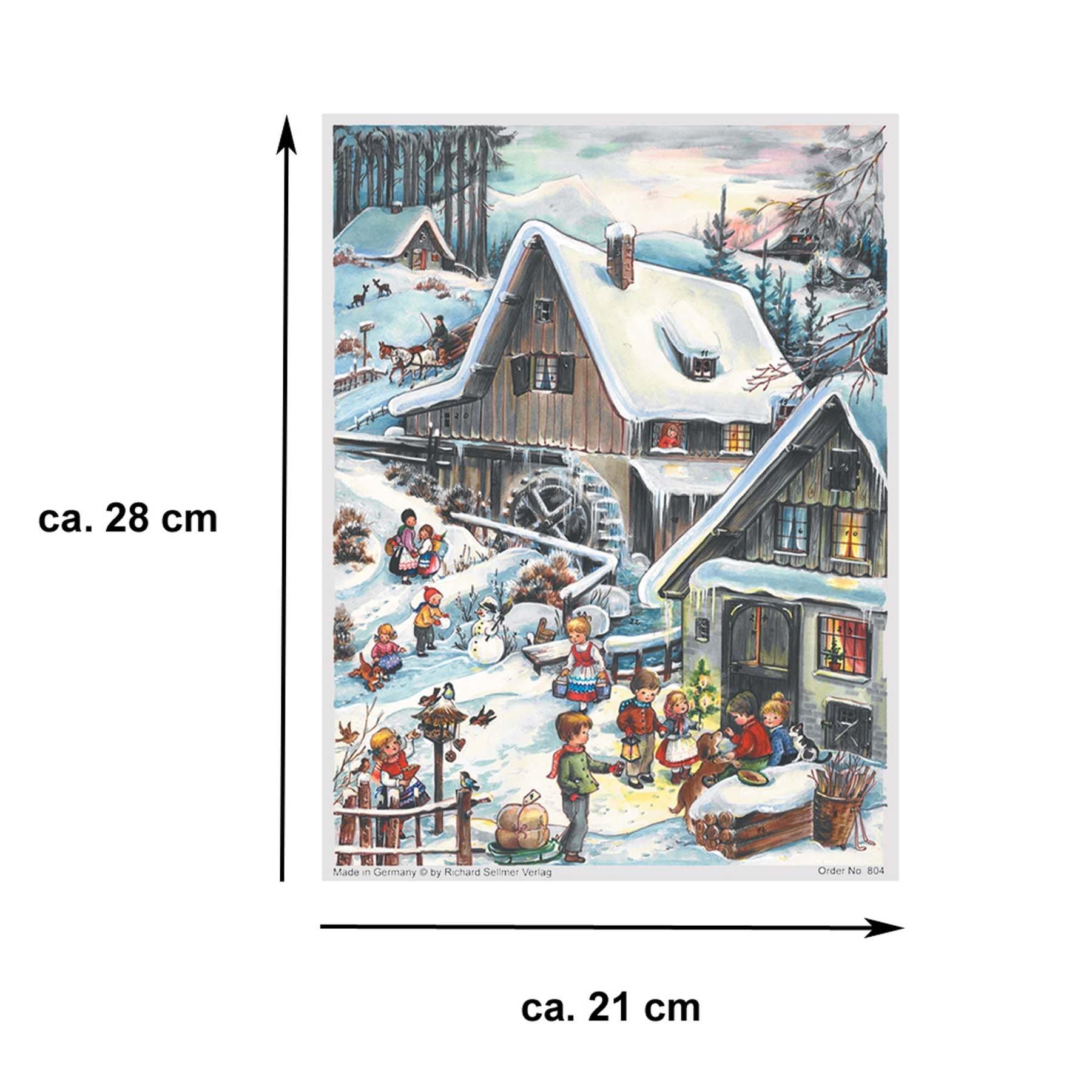 sellmer-verlag-adventskalender-a4-an-der-m-hle-hochformat-weihnachtliches-dorfmo image 6