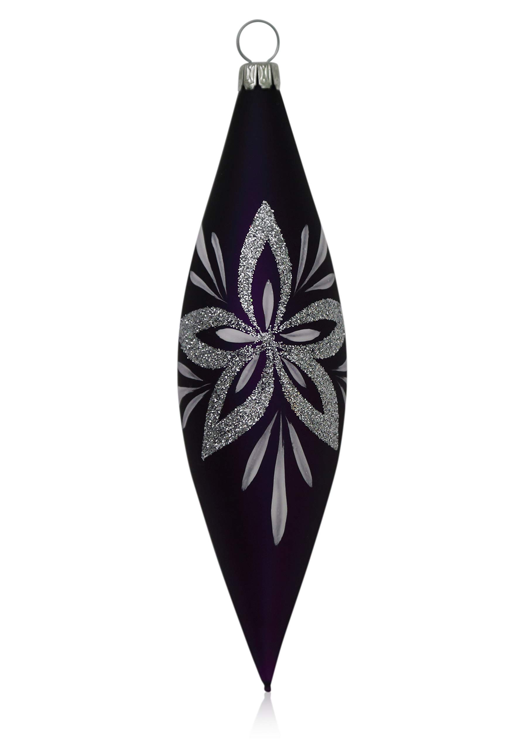 lauschaer-glas-christbaumschmuck-oliven-lila-matt-mit-blumendekor-4-st-ck image 1