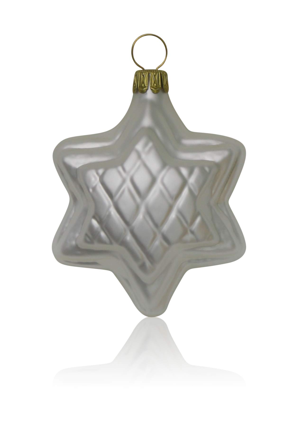 lauschaer-glas-christbaumschmuck-sterne-wei-matt-4-st-ck-mundgeblasen image 1
