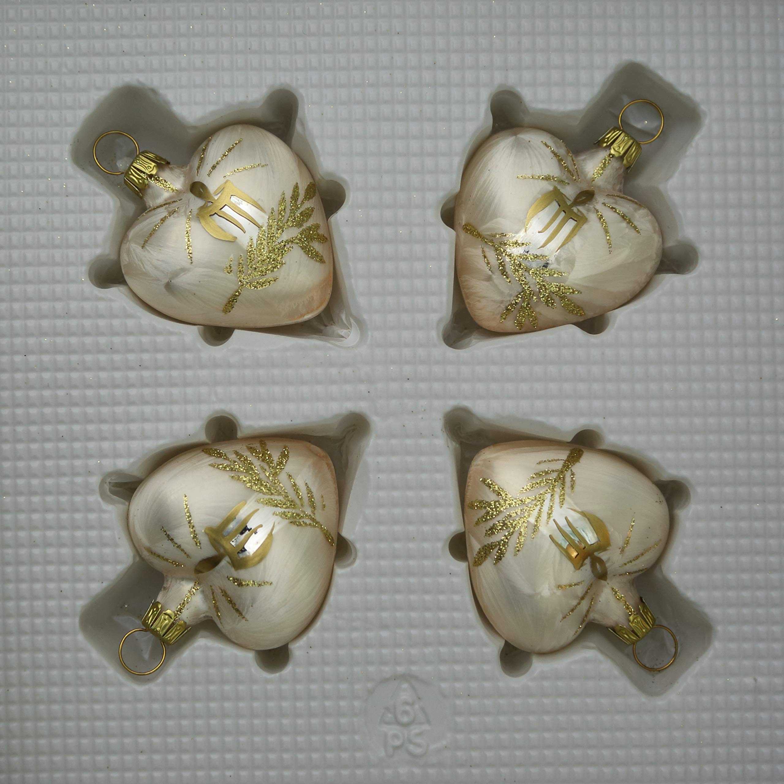 lauschaer-glas-christbaumschmuck-herzen-klein-eislack-champagner-mit-kerze-4-st- image 2