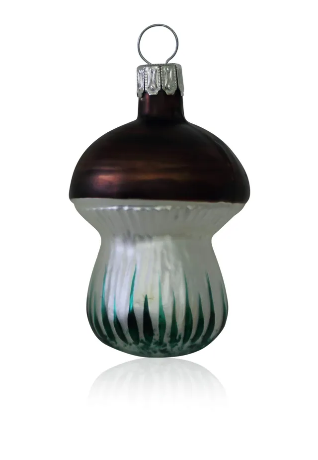lauschaer-glas-christbaumschmuck-pilz-mit-braunem-hut-3-st-ck image 1