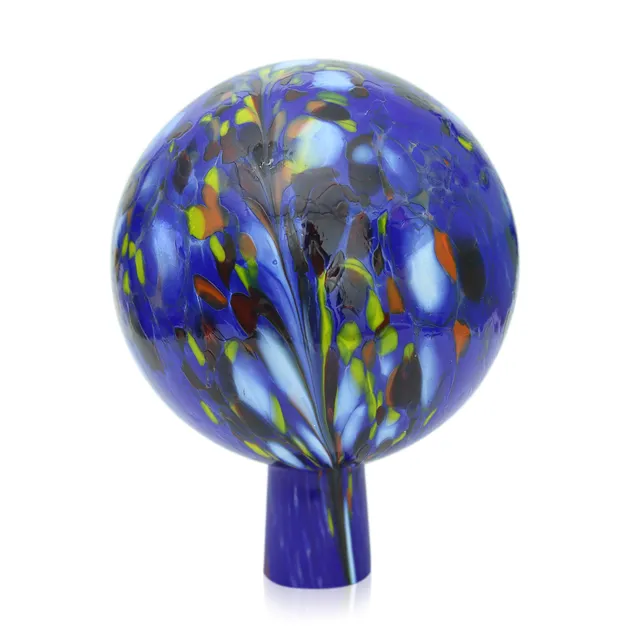 lauschaer-glas-gartenkugel-rosenkugel-mit-granulat-dunkelblau-15x12cm image 1