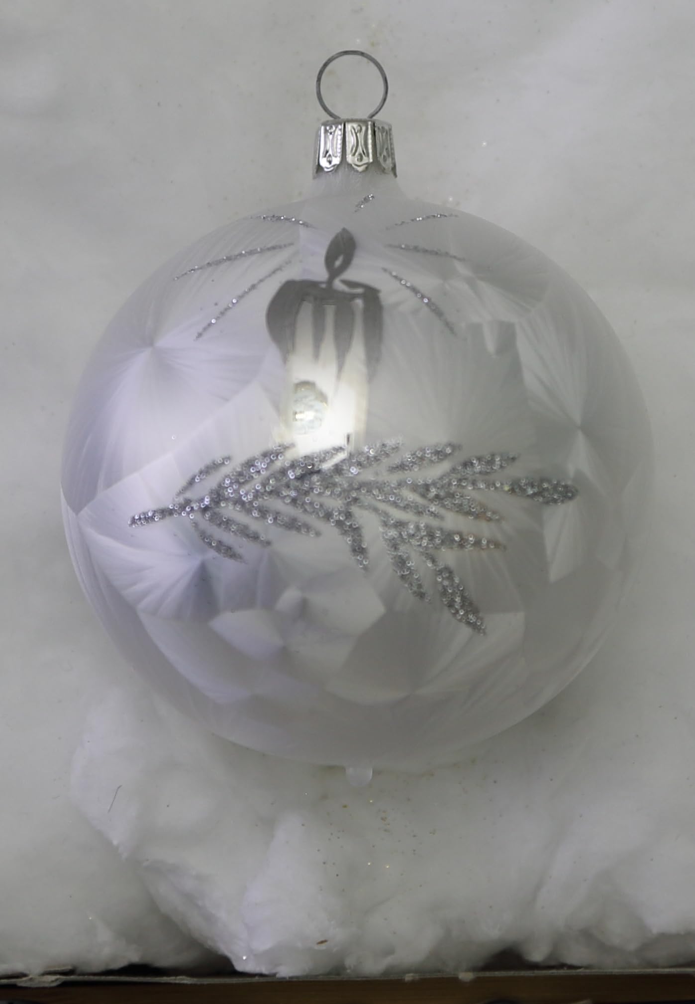 lauschaer-glas-christbaumschmuck-sortiment-wei-eislack-39-teile-mit-glocken-und- image 1