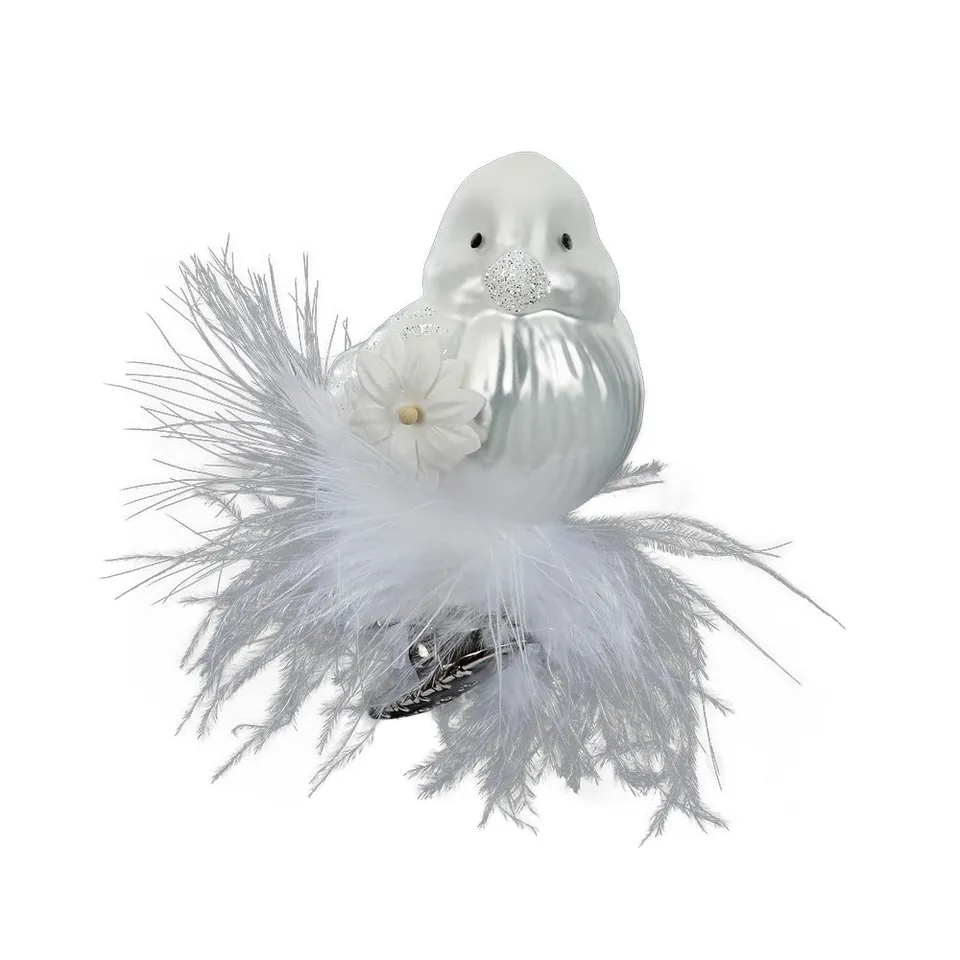 inge-glas-sanftes-schneegefieder-7-cm-wei-er-glasvogel-baumschmuck image 1
