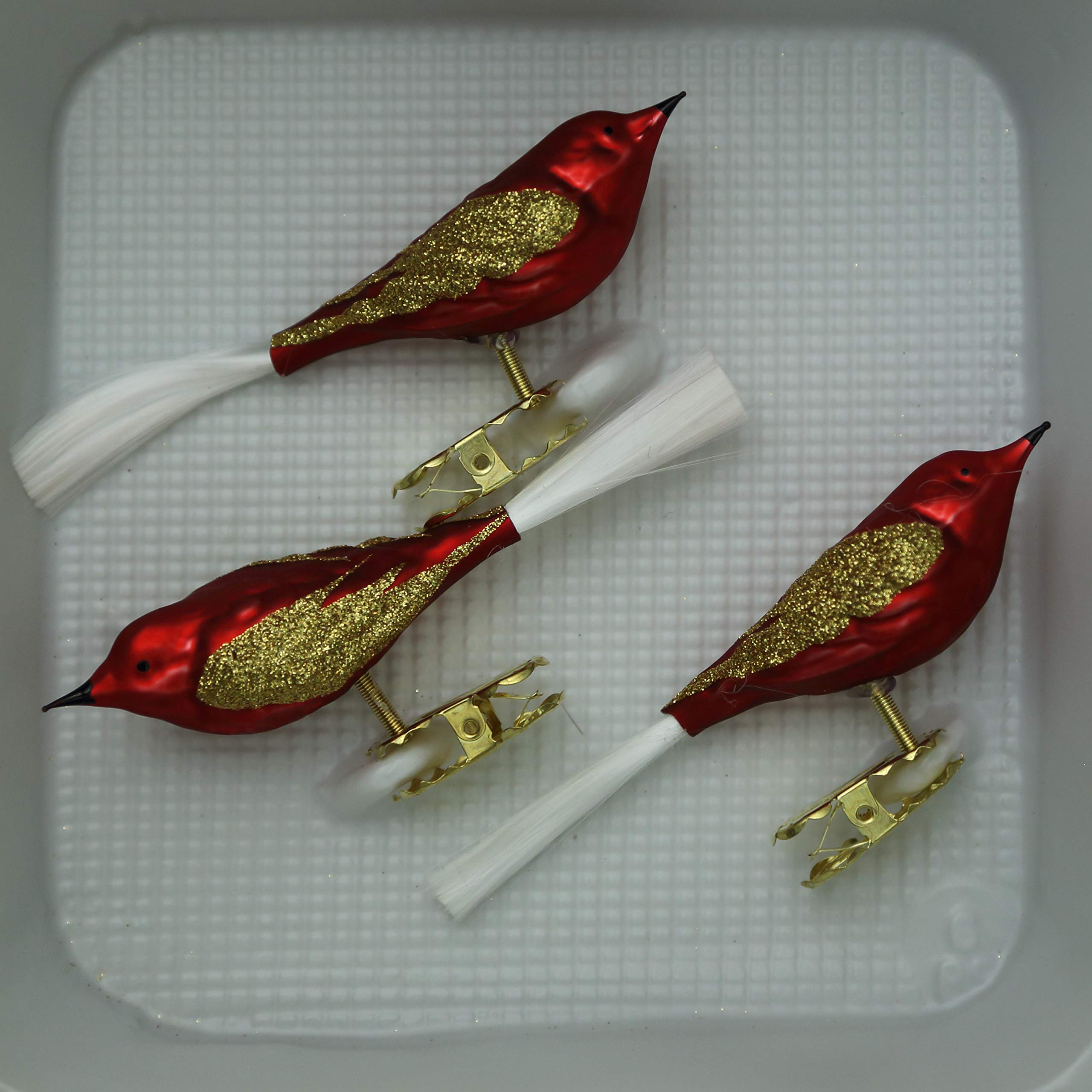 lauschaer-glas-christbaumschmuck-v-gel-glasschwanz-rot-glanz-matt-3-st-ck image 2