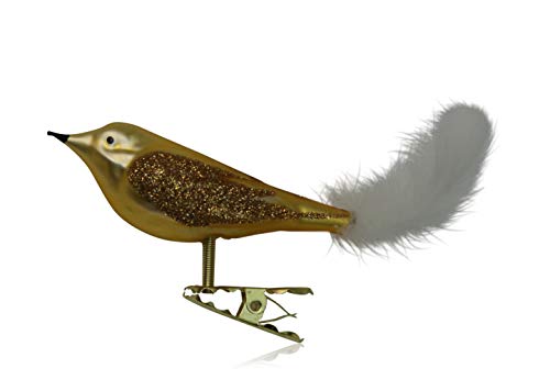 lauschaer-glas-vogel-mit-federschwanz-gold-matt image 7