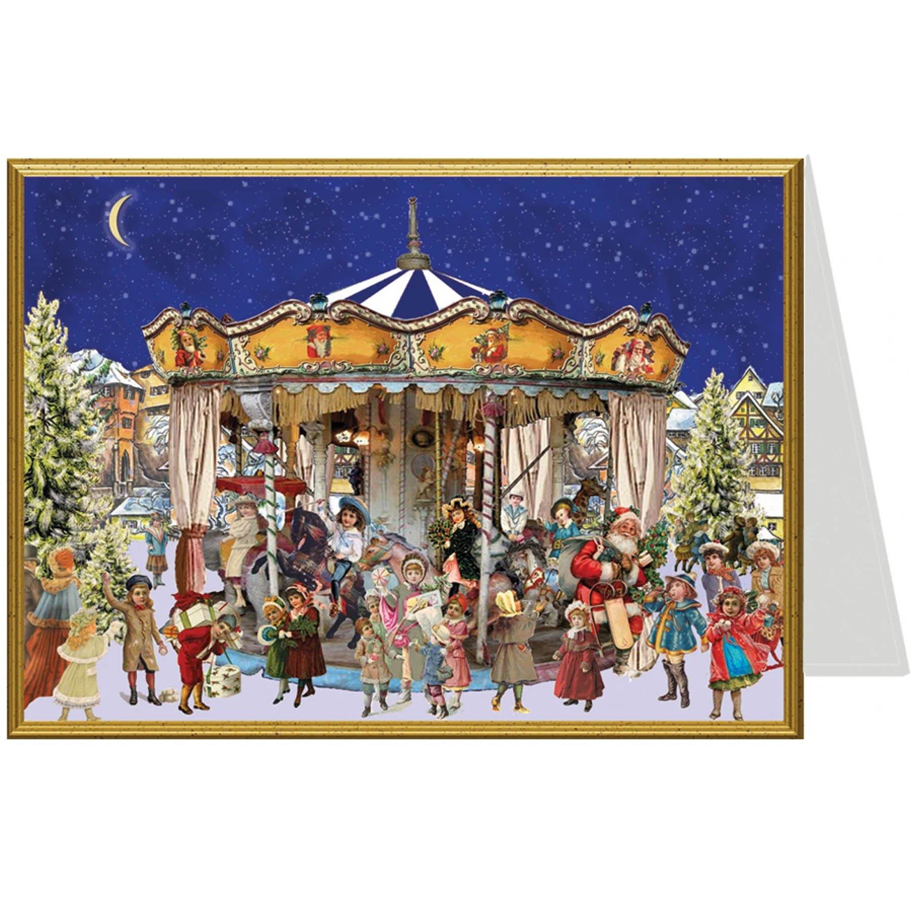 sellmer-verlag-weihnachtskarte-weihnachtskarussell-querformat image 1
