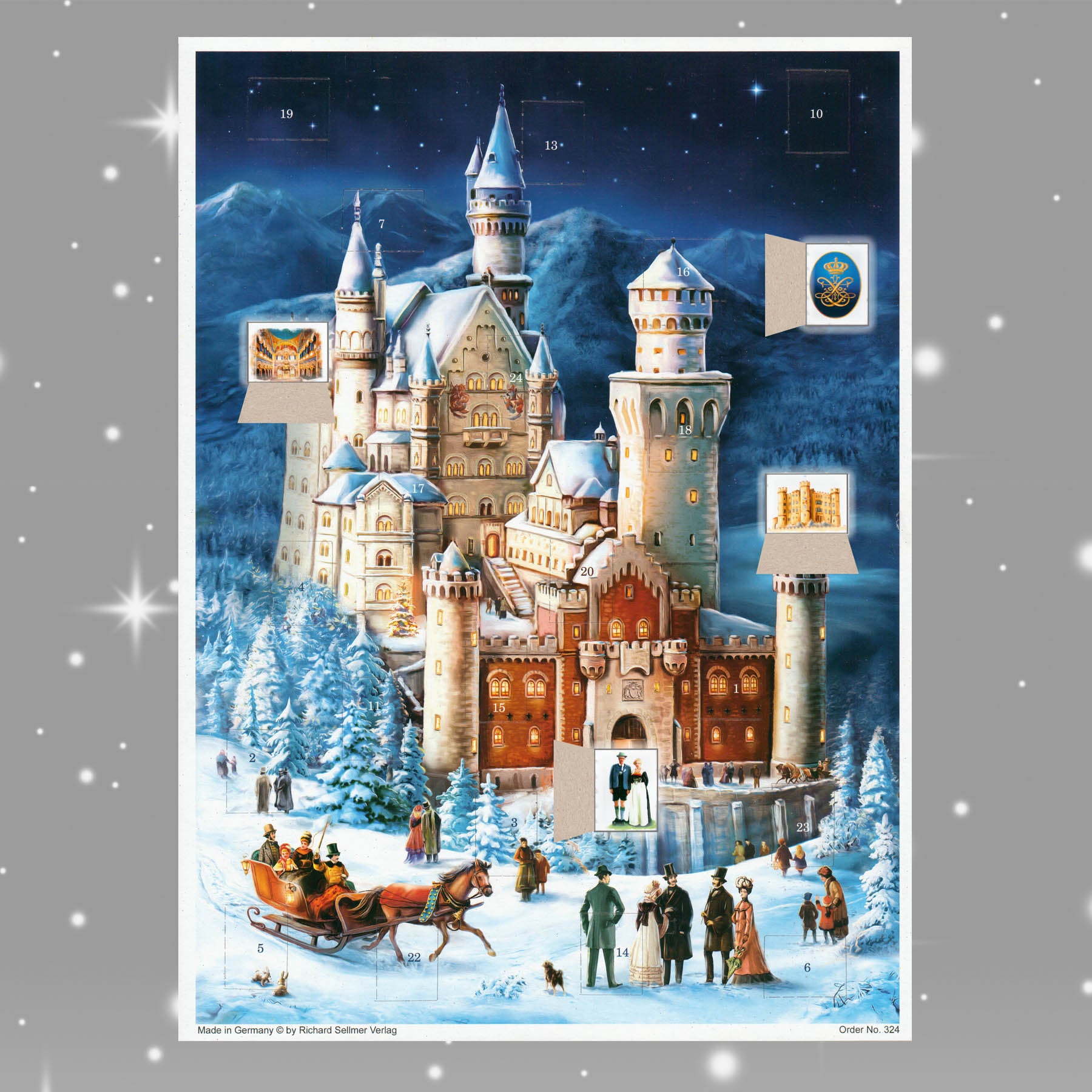 sellmer-verlag-adventskalender-schloss-neuschwanstein-papier-adventskalender-gro image 2