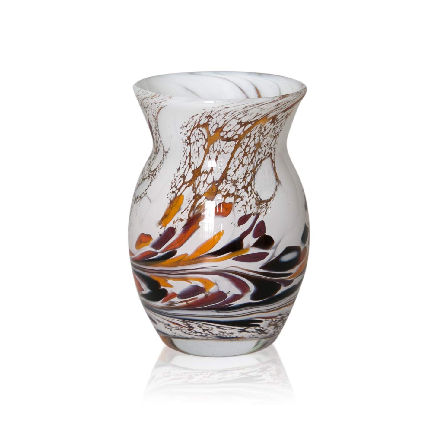 lauschaer-glas-vase-granulat-wei-h-13cm-mundgeblasen-handgeformt image 1