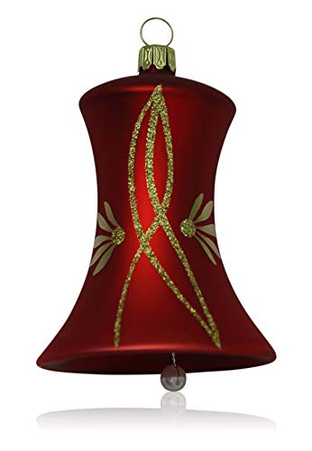 lauschaer-glas-christbaumschmuck-glocken-rot-matt-mit-ranken-2-st-ck-7cm image 8