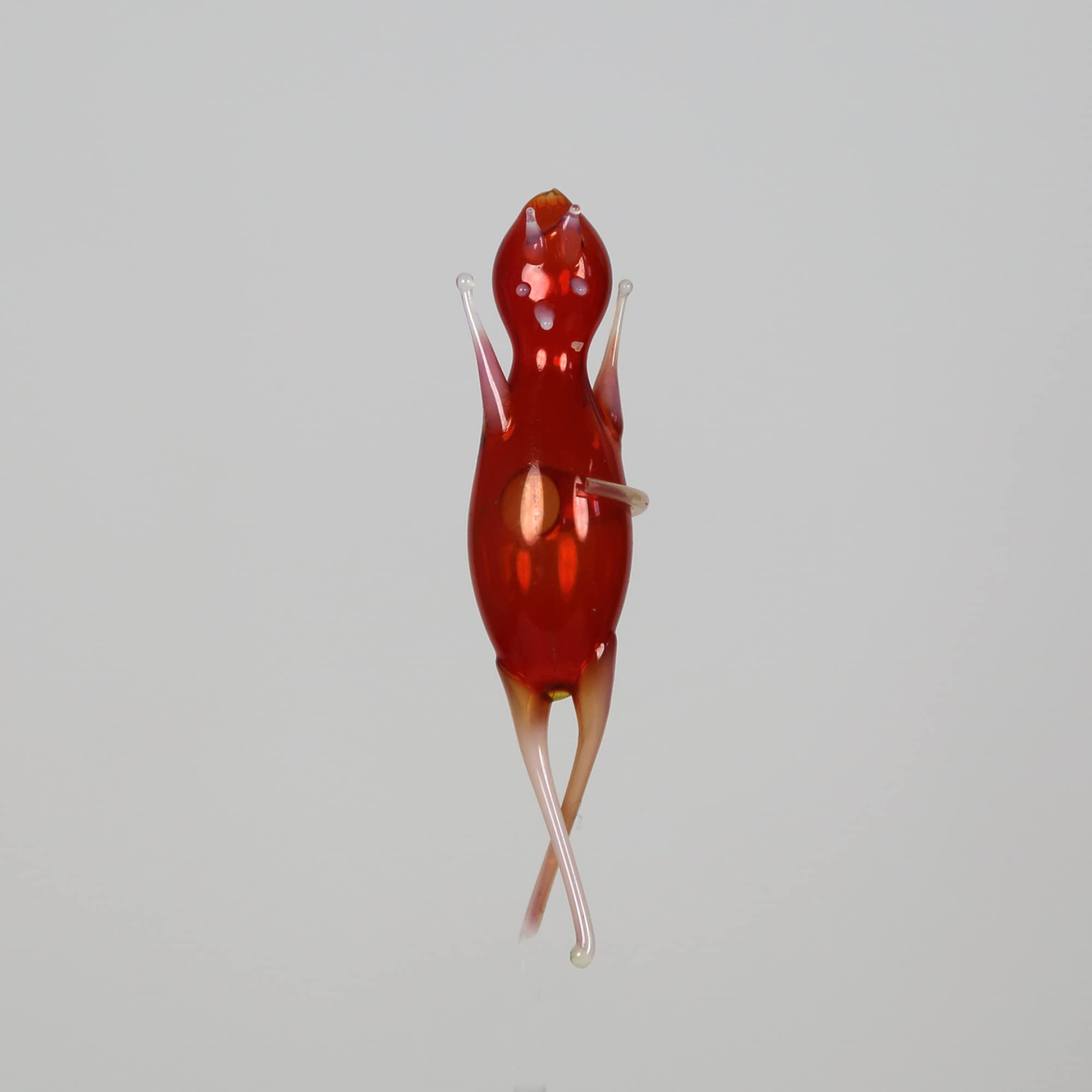 lauschaer-glas-flaschenteufel-wasserteufel-rot-mundgeblasen image 1