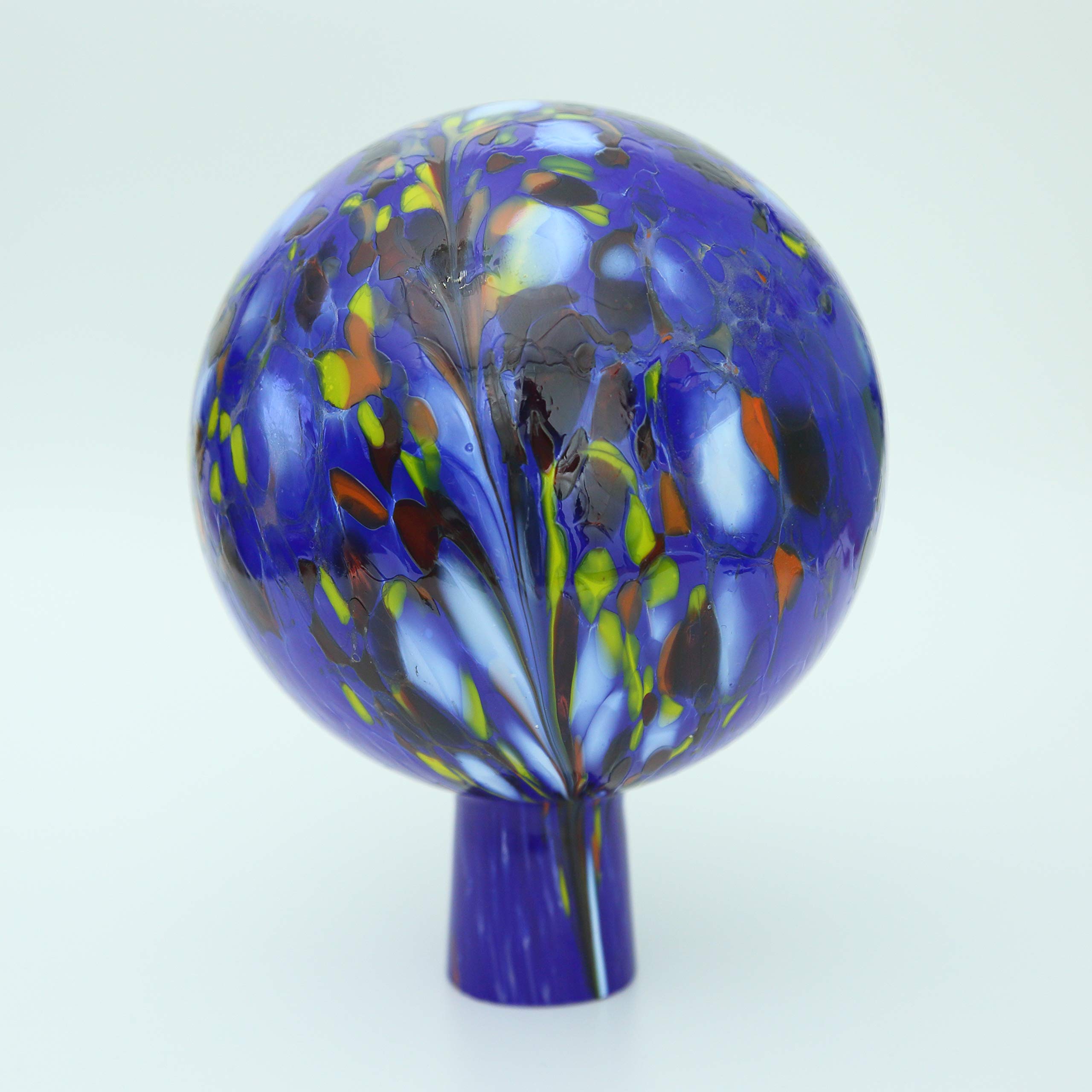 lauschaer-glas-gartenkugel-rosenkugel-mit-granulat-dunkelblau-15x12cm image 2