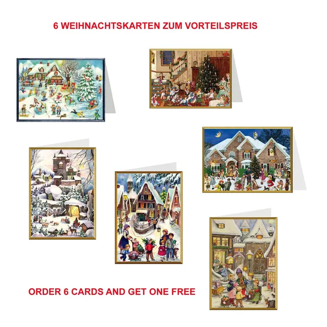 sellmer-verlag-6-weihnachtskarten-sortiert-set-b6-mit-umschlag image 1