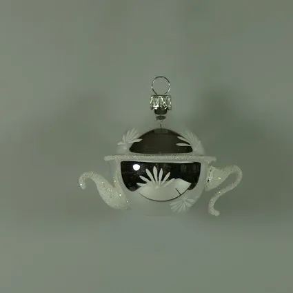 lauschaer-glas-k-nnchen-silber-wei-christbaumschmuck-mundgeblasen-handdekoriert image 1