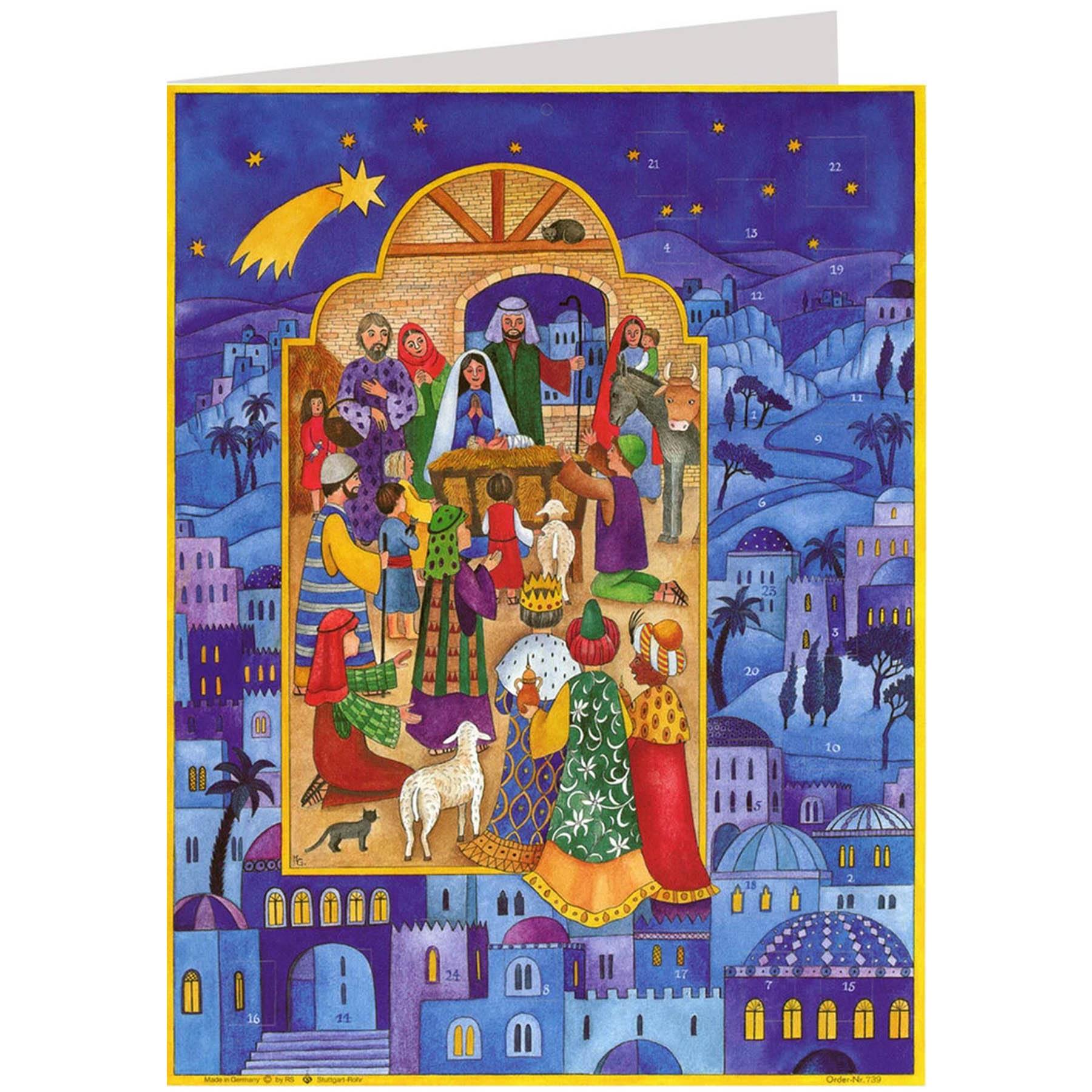 sellmer-verlag-adventskalender-karte-a5-weihnachten-in-bethlehem image 1