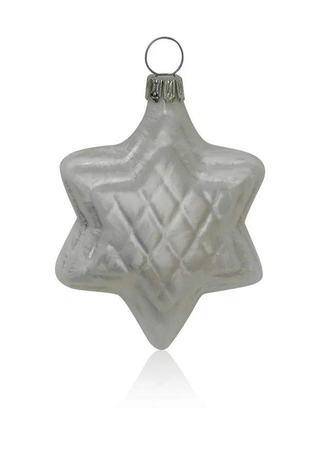 lauschaer-glas-christbaumschmuck-sterne-eislack-wei-4-st-ck-mundgeblasen image 1