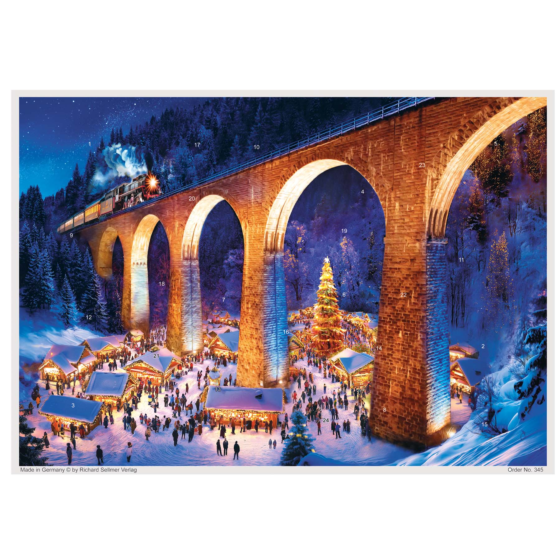 sellmer-verlag-a3-adventskalender-eisenbahnviadukt-ravennaschlucht image 1