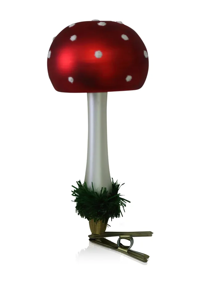 lauschaer-glas-fliegenpilz-freigeformt-christbaumschmuck-mundgeblasen image 1
