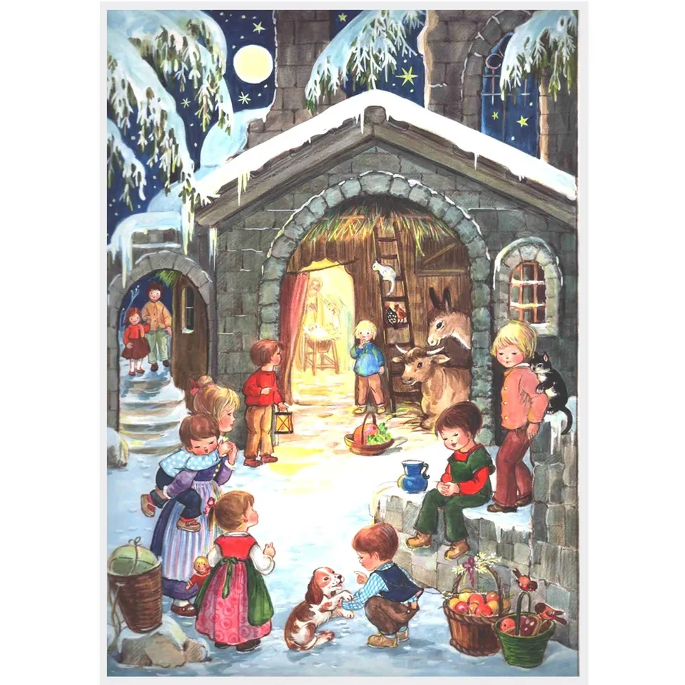 sellmer-verlag-adventskalender-a4-am-stall-christlich image 1