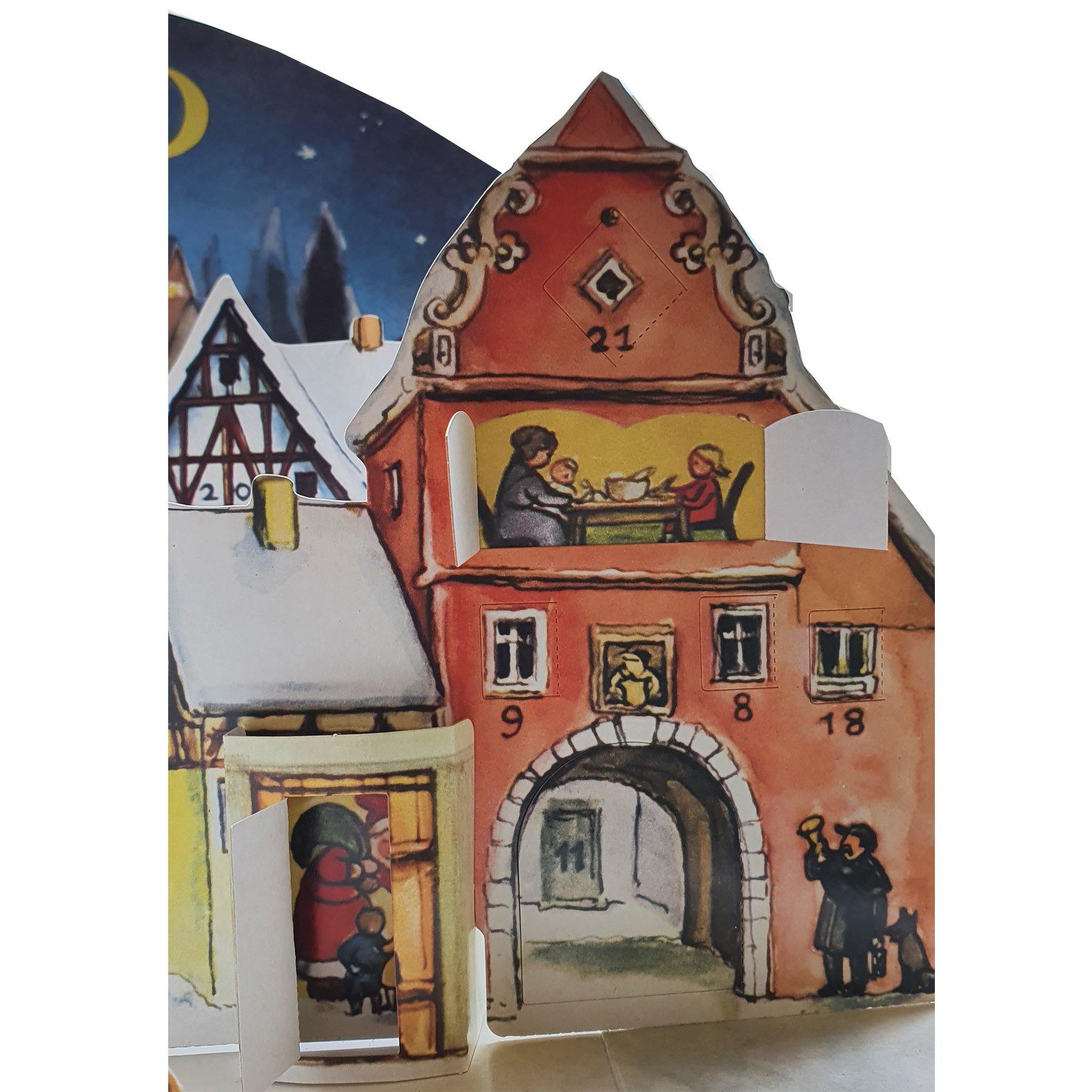 sellmer-verlag-aufstell-adventskalender-kleine-stadt-im-mondschein-1955 image 3