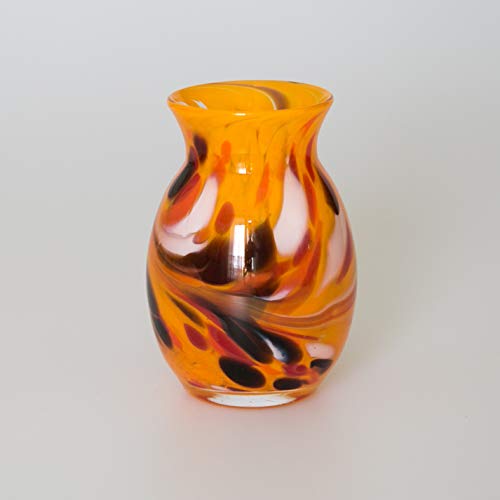 lauschaer-glas-vase-granulat-gelb-h-13-cm-mundgeblasen image 4