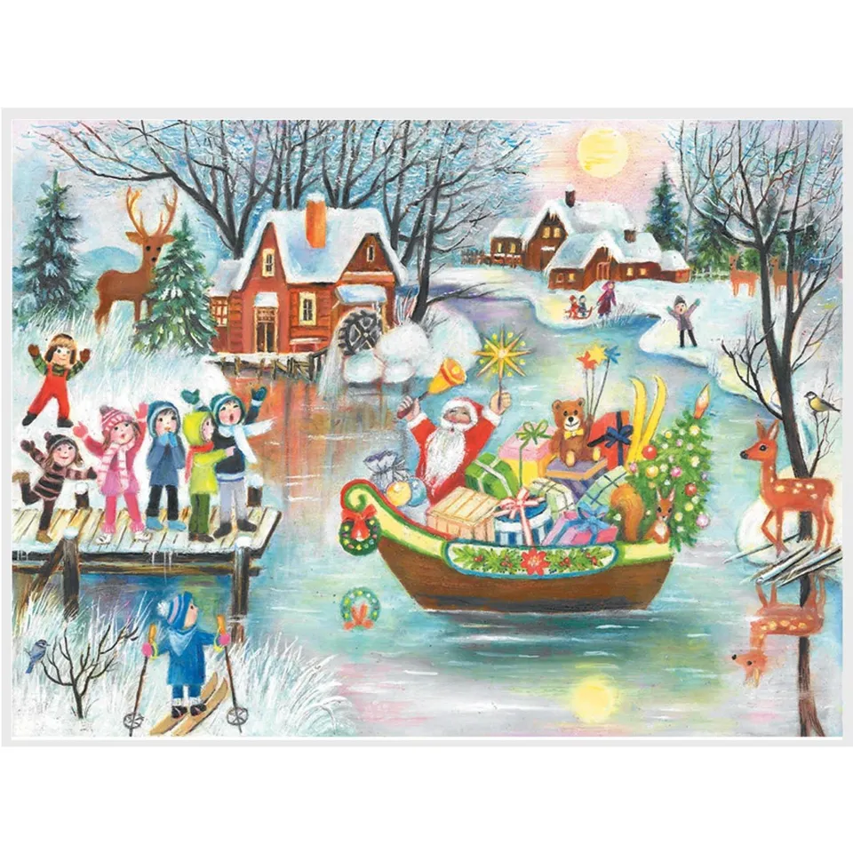 sellmer-verlag-adventskalender-weihnachtsmann-im-boot-gro-format image 1