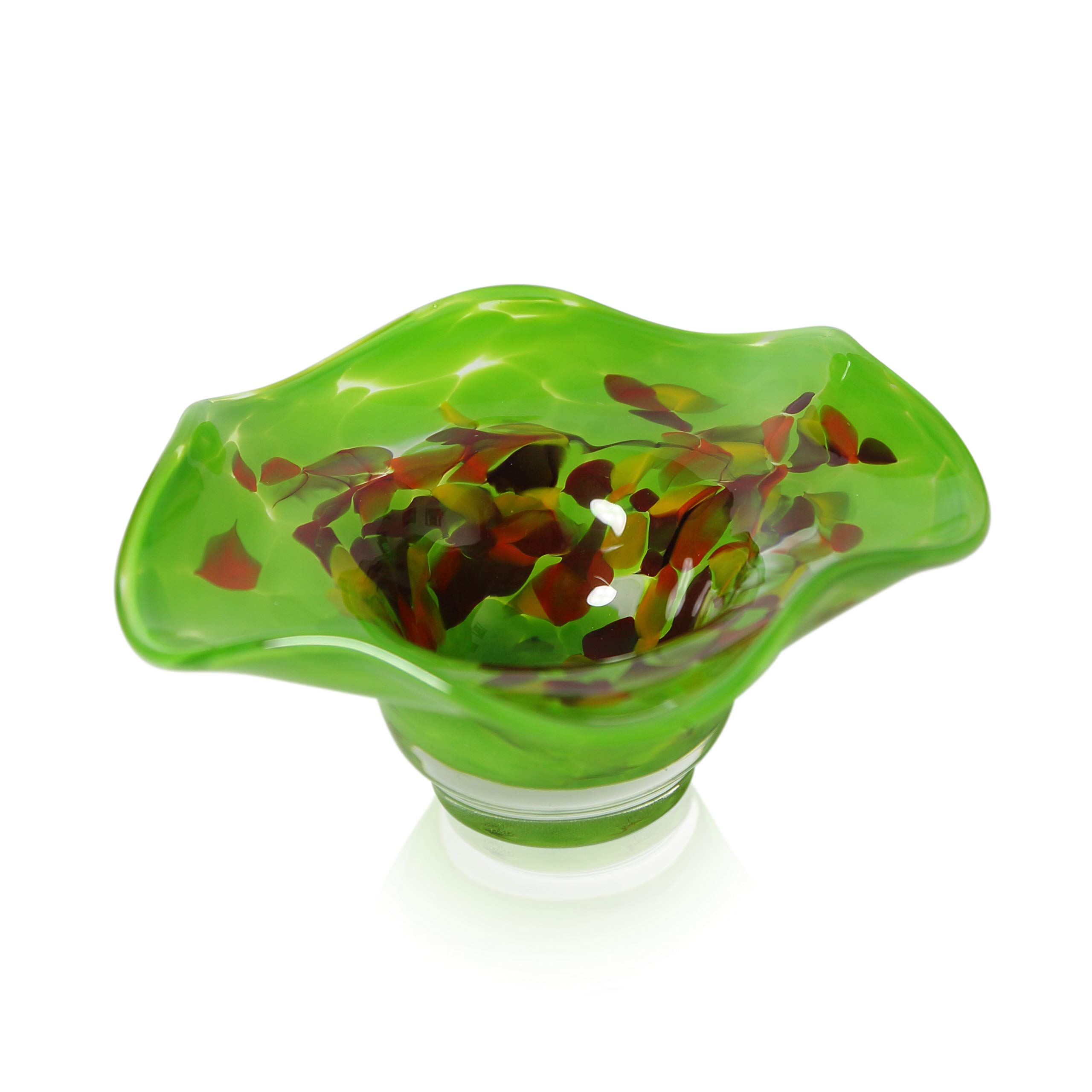 lauschaer-glas-kerzenhalter-schale-gr-n-13-cm-h-5-cm-mundgeblasen image 1