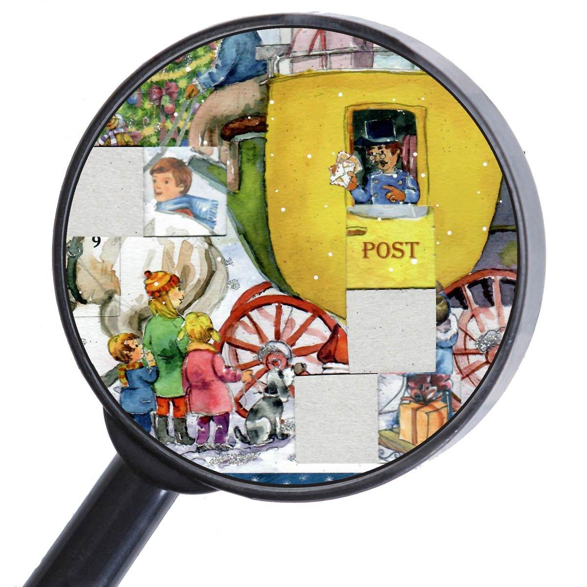sellmer-verlag-adventskalender-die-postkutsche-kommt-26-5-x-35-5-cm-mit-glimmer image 3