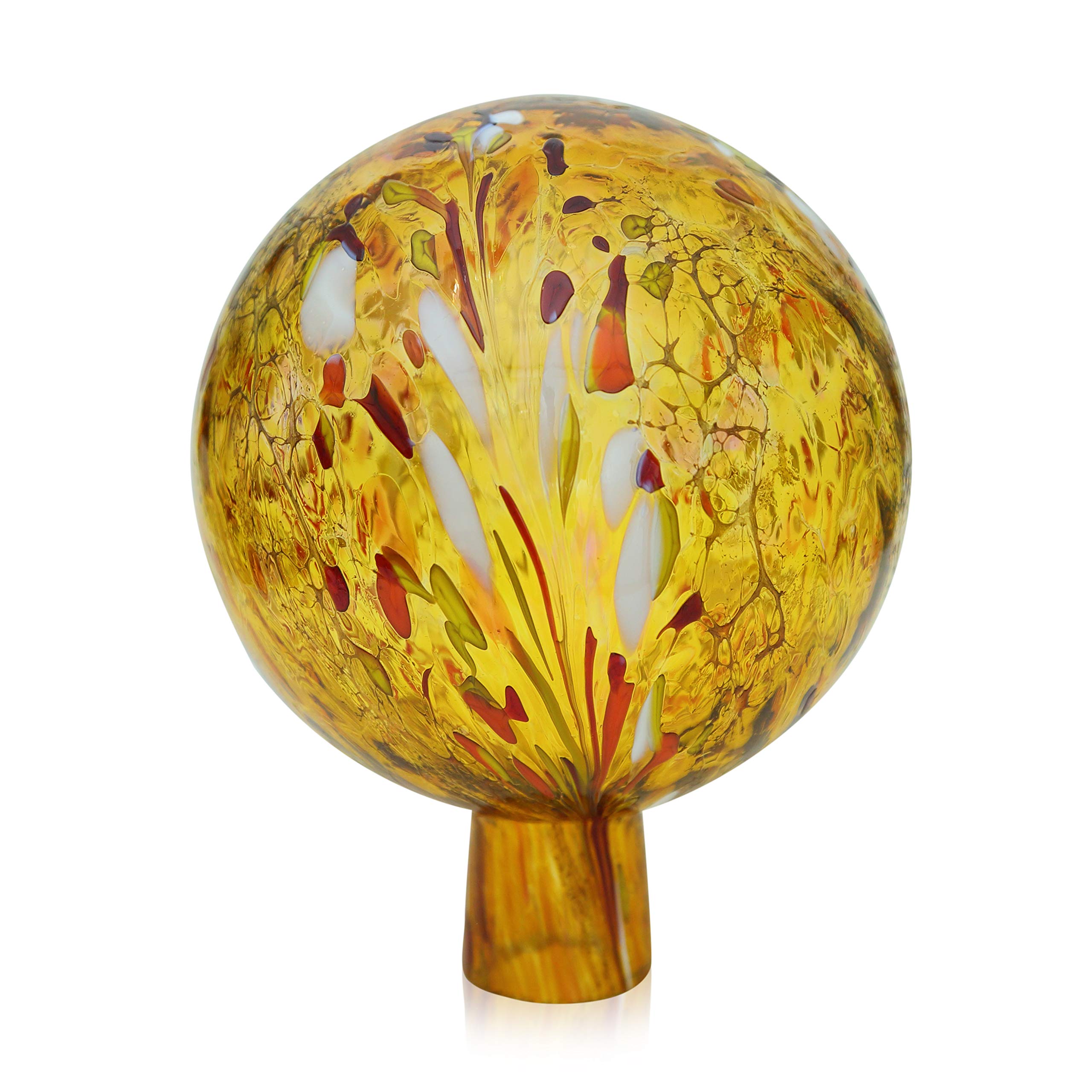 lauschaer-glas-gartenkugel-rosenkugel-gold-mit-granulat-h-15-cm-d-12-cm image 1