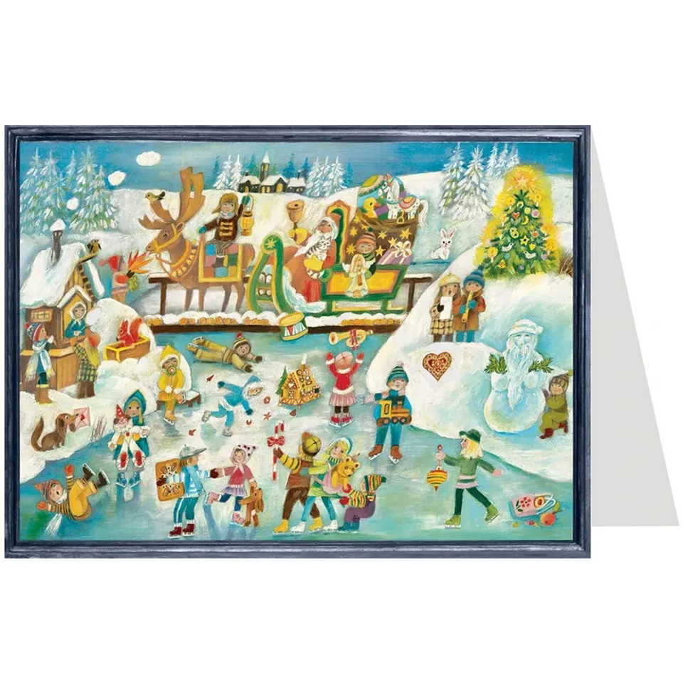 sellmer-verlag-weihnachtskarte-spass-beim-eislaufen-b6-mit-umschlag image 1